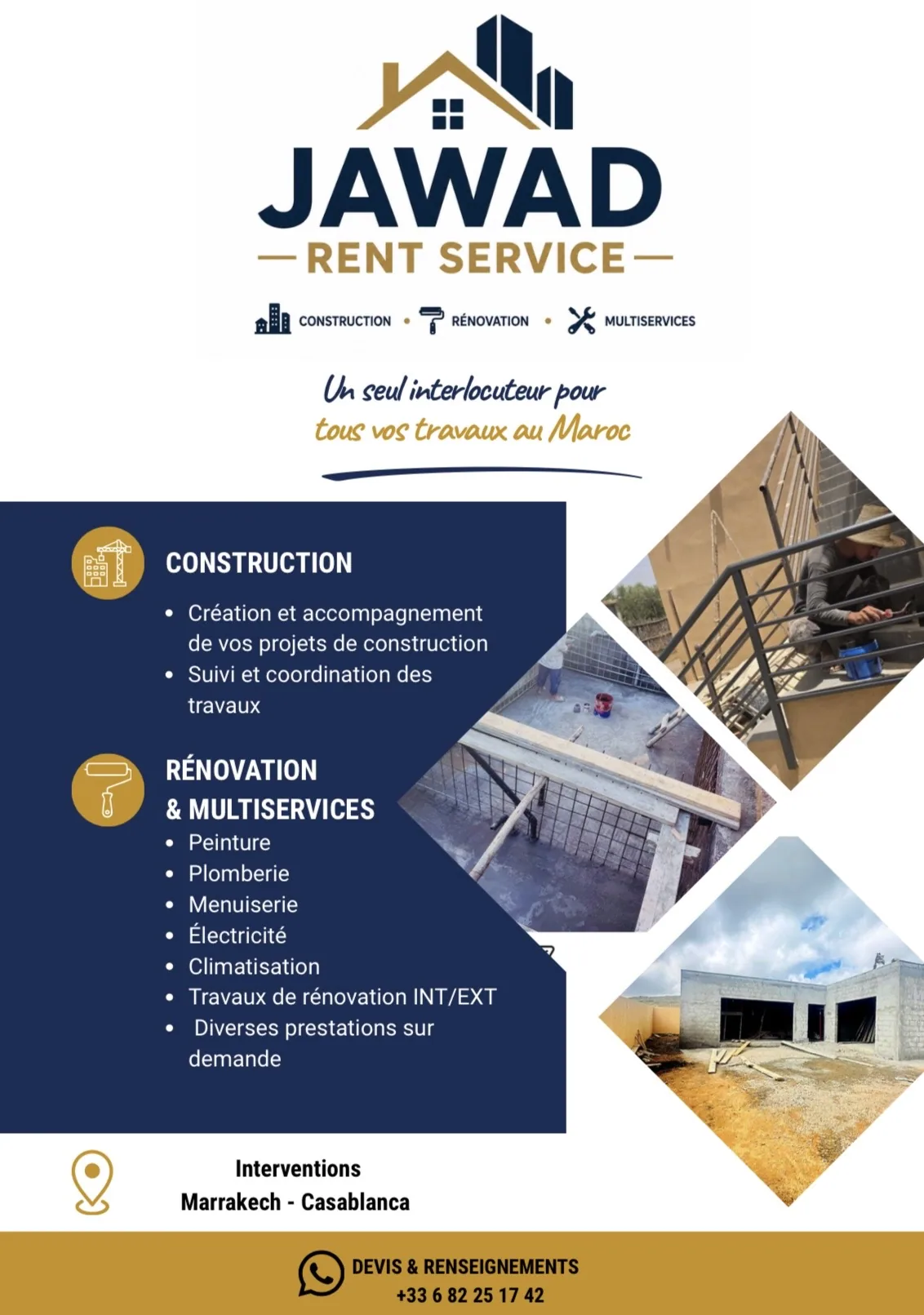JAWAD RENT SERVICE (Travaux de rénovation - Construction) à Marrakech — photo 1