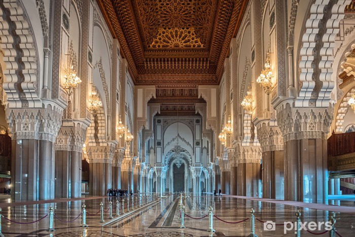 Hassan II Mosque interior corridor Casablanca Morocco